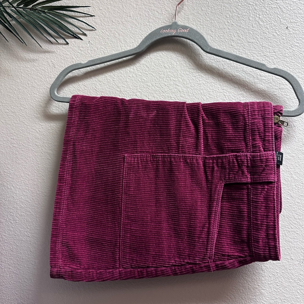 Burgundy Corduroy Skirt